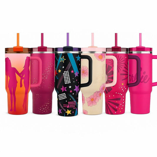 Caneca Garrafa Térmica Estampas Femininas 1200ml Com Canudo U / VARIADA