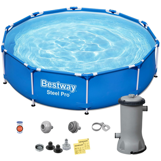 Kit Piscina Estrutural Bestway 4.678 Litros 3,05m x 76cm com Bomba Filtrante 127V