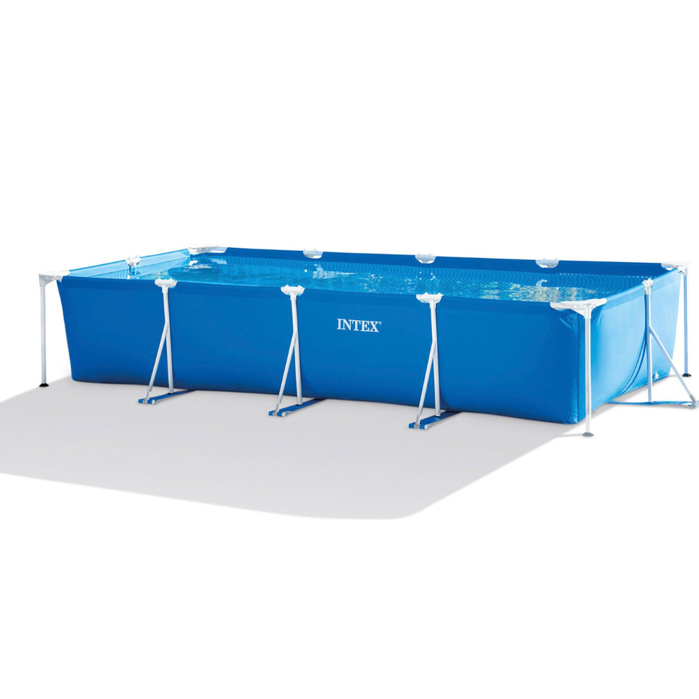 Piscina Estrutural Retangular 7.127 Litros Intex Armação de Metal 2,2x4,5M