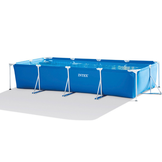 Piscina Estrutural Retangular 7.127 Litros Intex Armação de Metal 2,2x4,5M