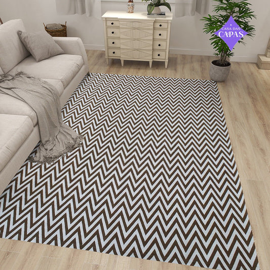 Tapete Orion AntiDerrapante - Caramelo/Branco