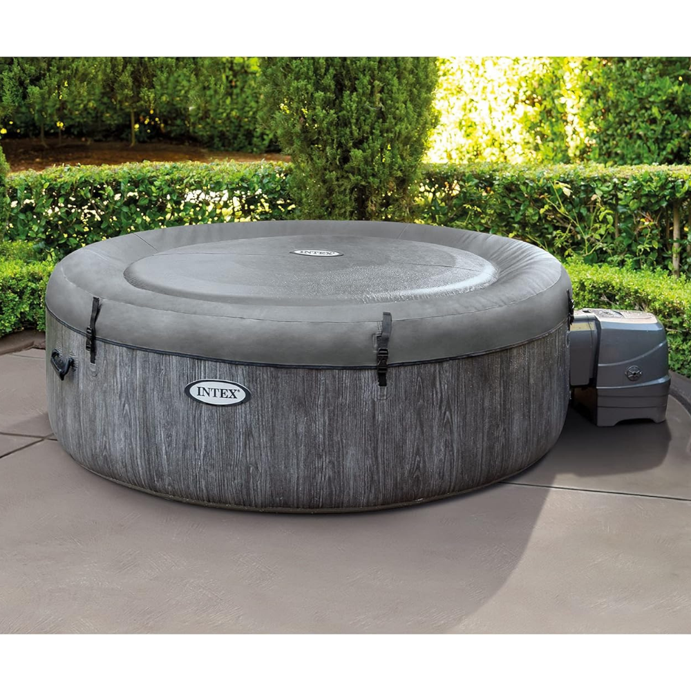 Banheira Spa Inflável Ofurô Intex PureSpa Greywood Deluxe 4 Pessoas 795L com Aquecedor e 140 Jatos