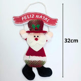 Enfeite de Natal de Pendurar com Placa Feliz Natal 32x19cm – Decoração Natalina para Porta, Parede ou Árvore de Natal - Shop100 (Boneco de Neve)
