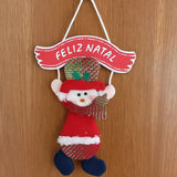 Enfeite de Natal de Pendurar com Placa Feliz Natal 32x19cm – Decoração Natalina para Porta, Parede ou Árvore de Natal - Shop100 (Boneco de Neve)