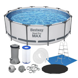 Piscina Estrutural Bestway Steel Pro MAX 9.150L com Escada, Capa, Forro e Filtro 2.006 L/h 127V