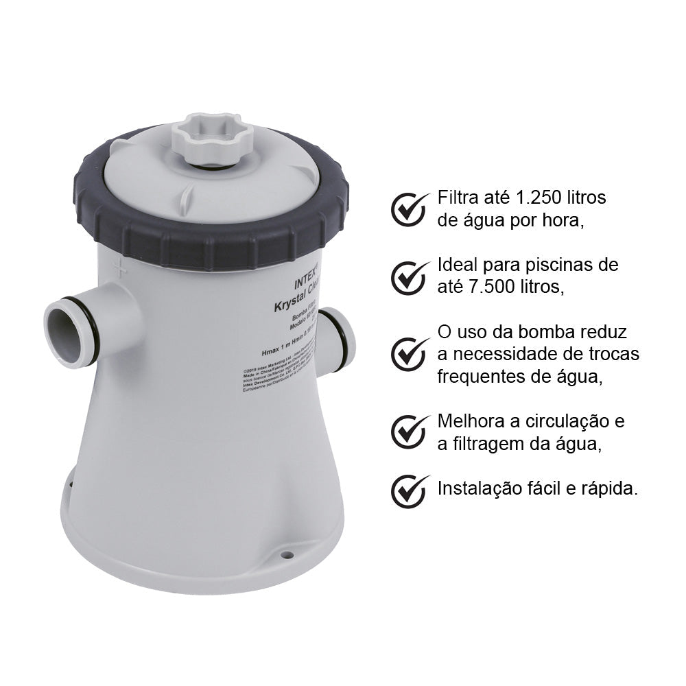 Bomba Filtro Piscina de Armação Easy Set Estrutural 1.250 L/h Intex 220V