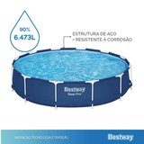 Piscina Estruturada 6.473L Circular 3,66m x 76cm Steel Pro Bestway
