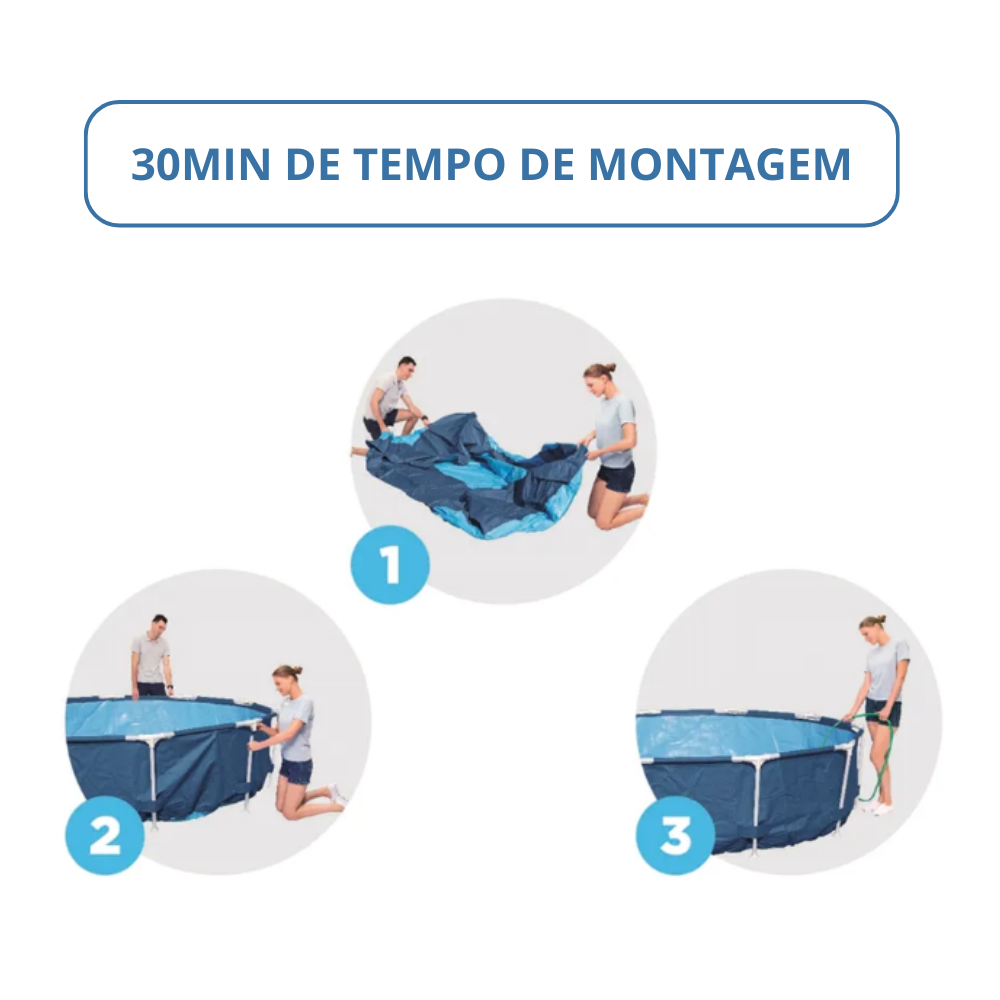 Piscina Estruturada 6.473L Circular 3,66m x 76cm Steel Pro Bestway