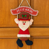 Enfeite de Natal de Pendurar com Placa Feliz Natal 32x19cm – Decoração Natalina para Porta, Parede ou Árvore de Natal - Shop100 (Boneco de Neve)