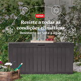 Baú Caixa Organizadora Multiuso Grande 270 Litros Marvel Marrom Keter