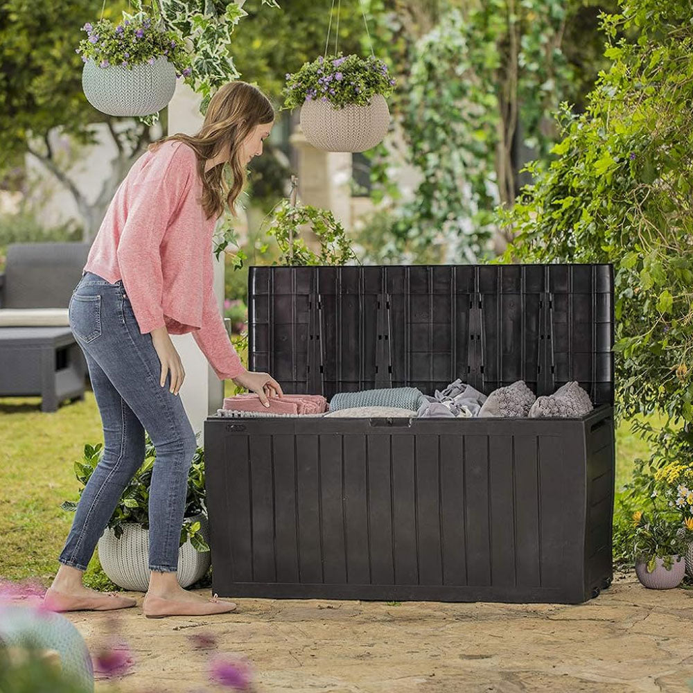 Baú Caixa Organizadora Multiuso Grande 270 Litros Marvel Marrom Keter