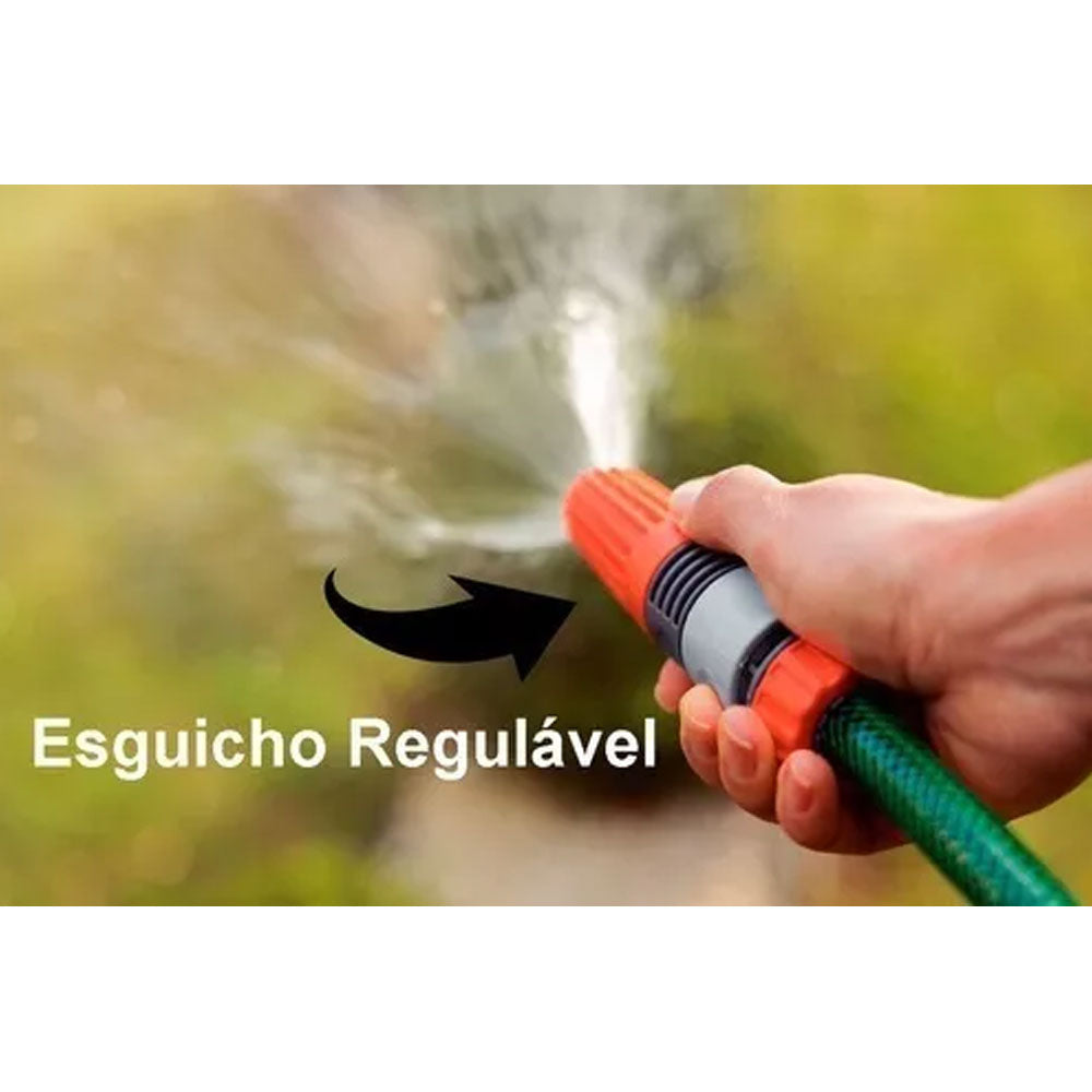 Mangueira Flex para Jardim em Pvc 4 Camadas 10 M com Engate Rosqueado e Esguicho Tramontina