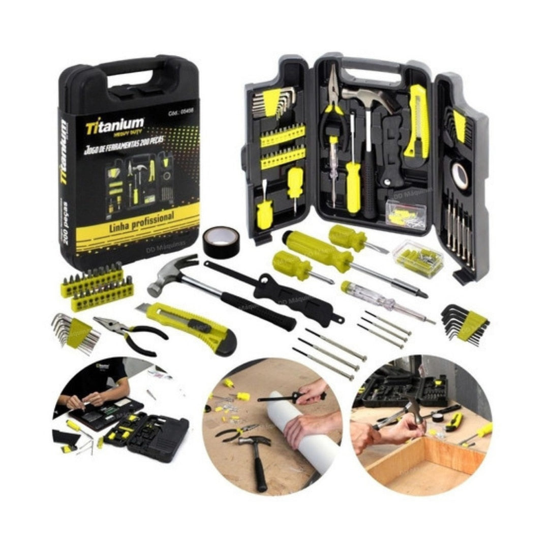 Maleta De Ferramentas  Profissional Titanium -200 peças