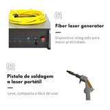 Máquina de Solda e Corte a Laser Portátil Multiprocesso 150A Proteção Térmica 4 em 1 Bivolt
