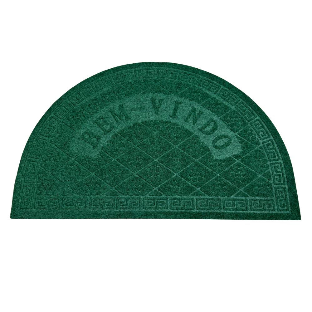 Tapete Bem-Vindo Florido Redondo- Várias Cores