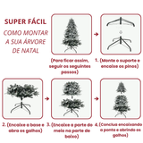 Árvore de Natal Nevada 1,80m de Altura - 1.326 Galhos - Micro LED