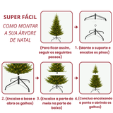 Árvore de Natal 2,10m de Altura - 1.286 Galhos - com luzes LED