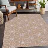 Tapete Stella AntiDerrapante - Bege/Branco