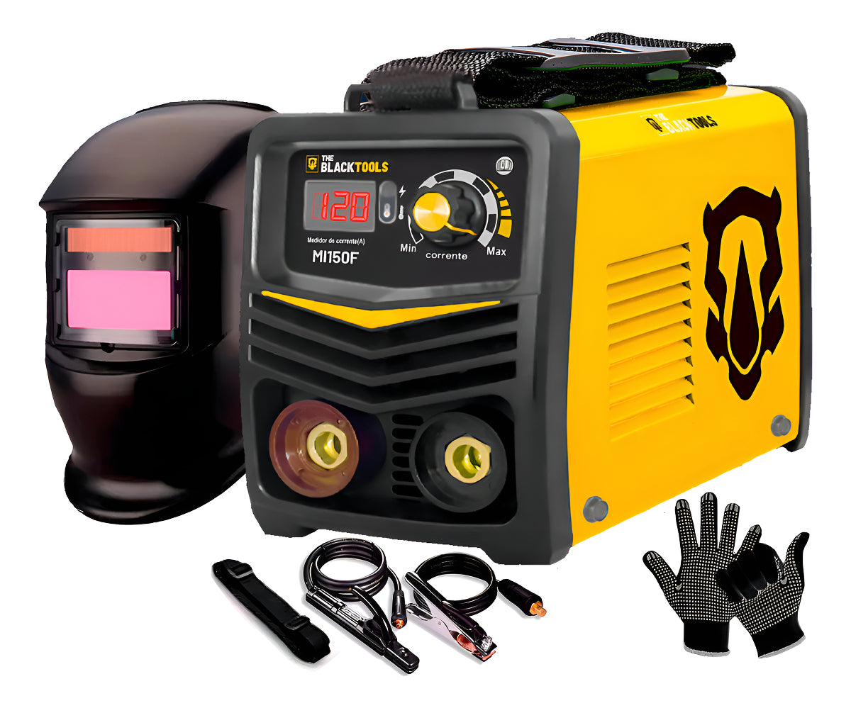 Máquina Inversora De Solda Mma + Máscara + Luvas Cor Amarelo The Black Tools