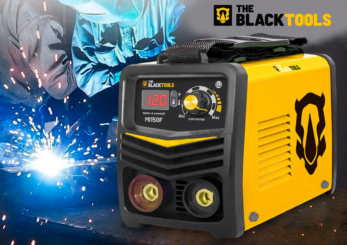 Máquina Inversora De Solda Mma + Máscara + Luvas Cor Amarelo The Black Tools