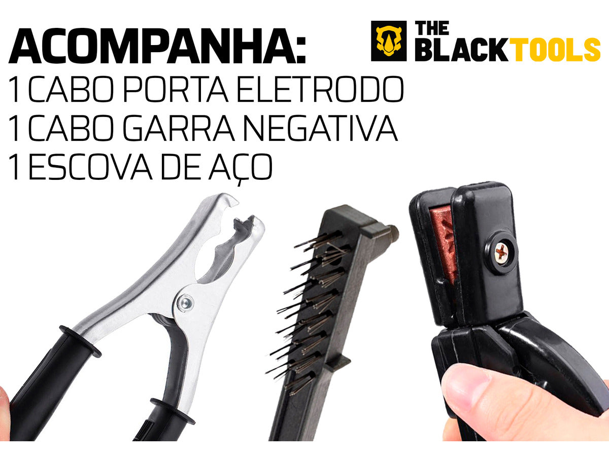 Máquina Inversora De Solda Mma + Máscara + Luvas Cor Amarelo The Black Tools