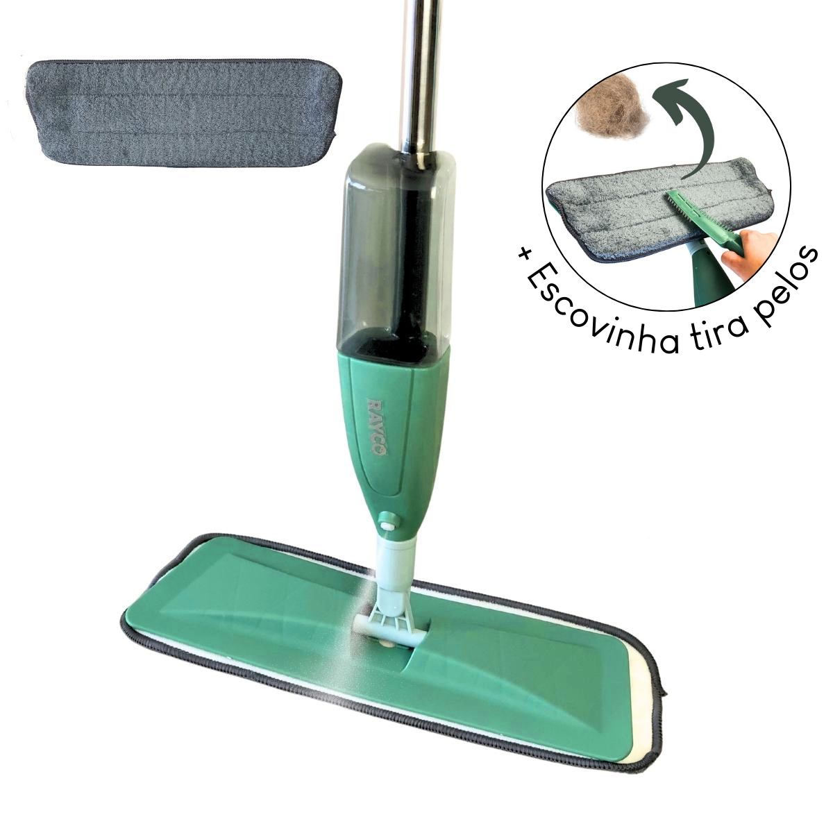 Mop Spray Resistente Esfregão Vassoura Com Reservatório Microfibra