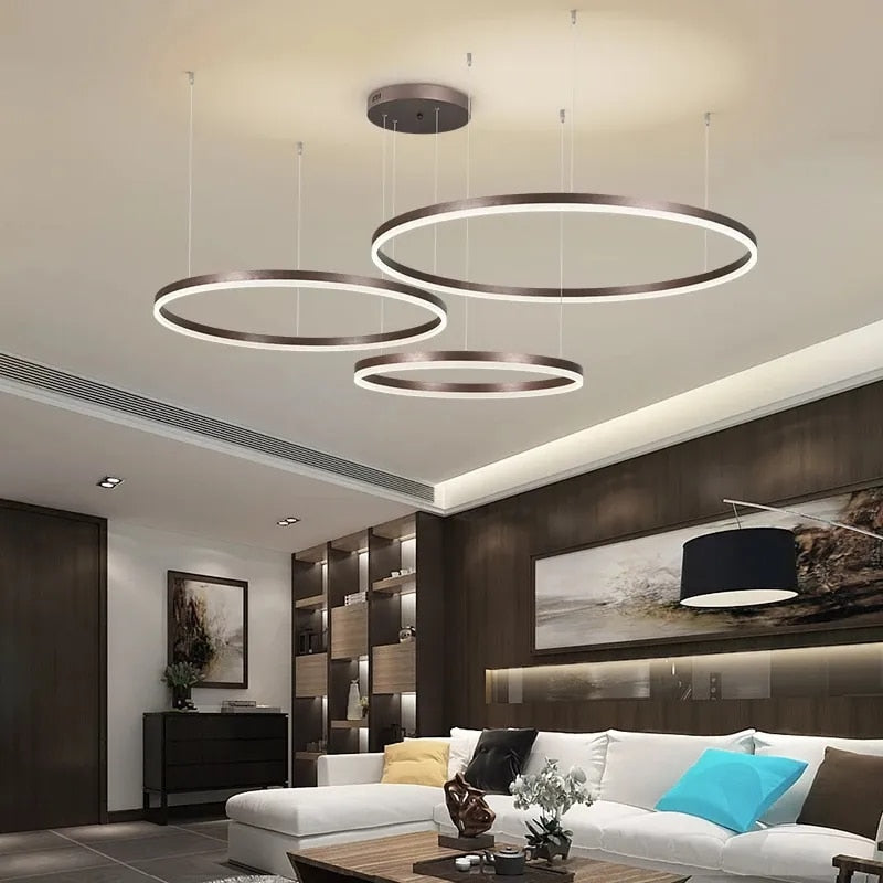 Lustre Moderno Pendente Circular LED - Nordic Europe Gold Edition