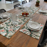 Kit 4 Jogos Americanos Jacquard Imp. + Caminho de Mesa