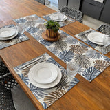 Kit 6 Jogos Americanos Jacquard Imp. + Caminho de Mesa