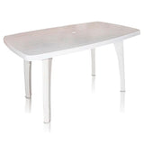 Mesa Plástica Retangular Tiradentes Pés Removíveis Branca - Antares