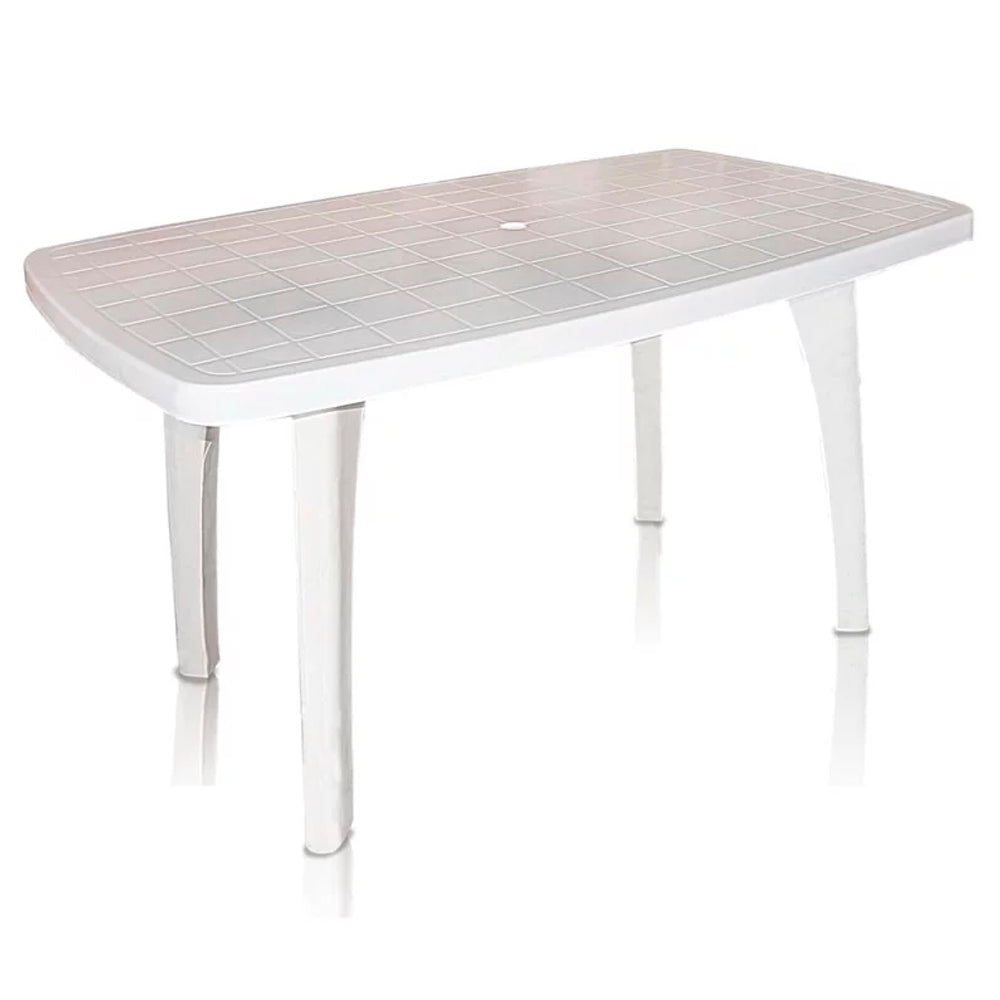 Mesa Plástica Retangular Tiradentes Pés Removíveis Branca - Antares