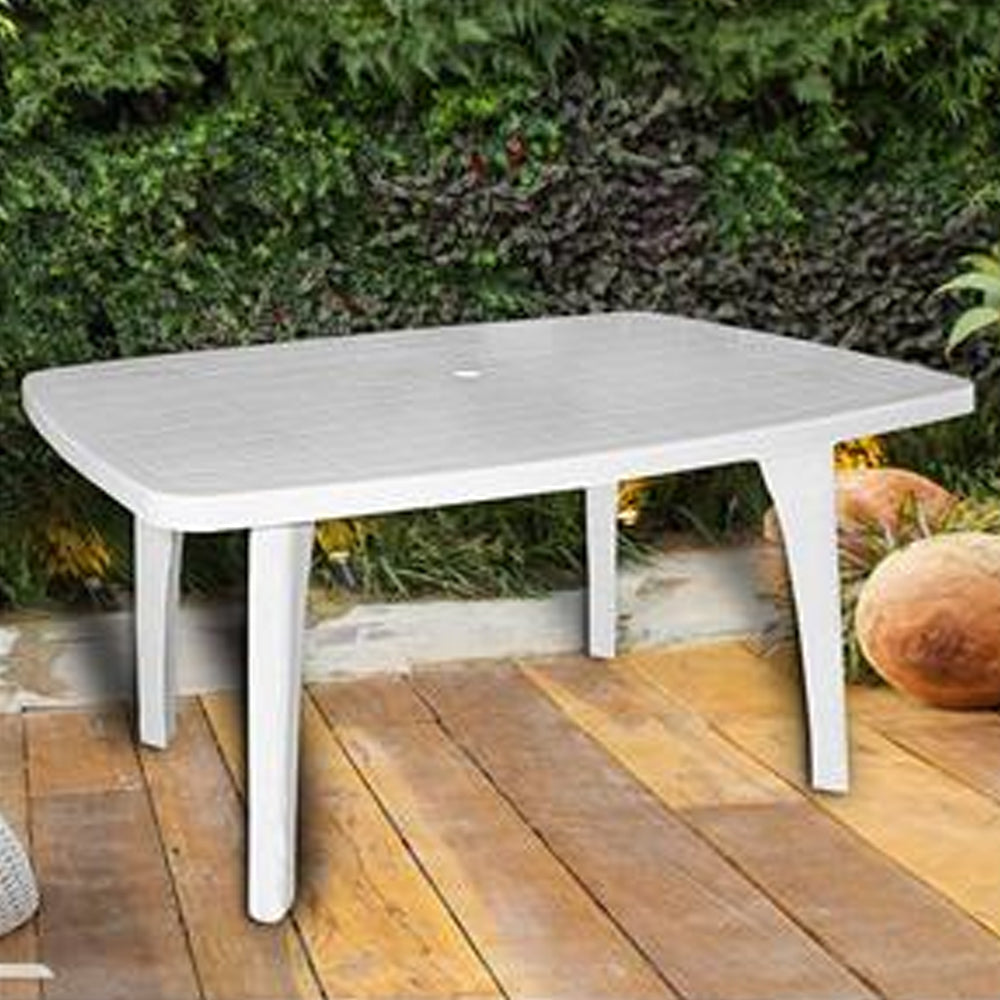 Mesa Plástica Retangular Tiradentes Pés Removíveis Branca - Antares