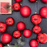 Conjunto de Bolas Natalinas Vermelhas em Vidro (24 Peças)