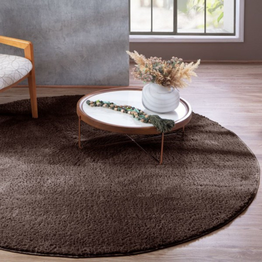 Tapete Redondo Comfort  1,50m x 1,50m - Marrom