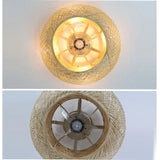 Luminária com Ventilador de teto moderno em Bambu - ZenithBreeze - Bambu Breeze Edition