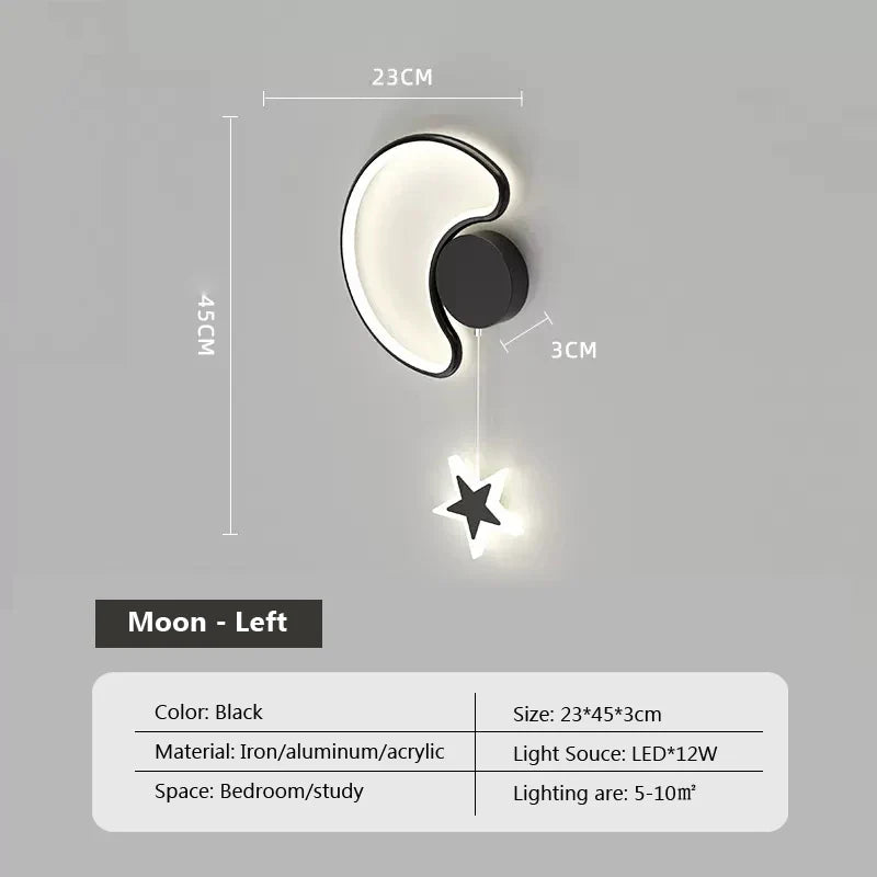 Luminária Infantil de Parede LED Cloud Star Moon