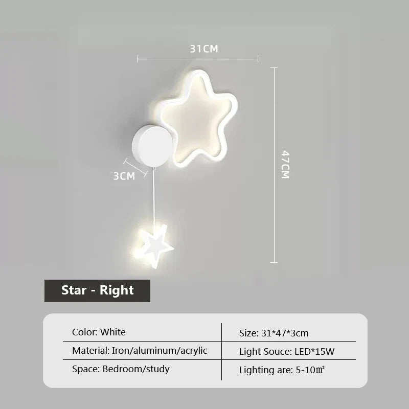 Luminária Infantil de Parede LED Cloud Star Moon