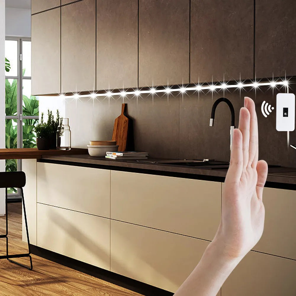 Fita LED decorativa com sensor de movimento para cozinha quarto banheiro