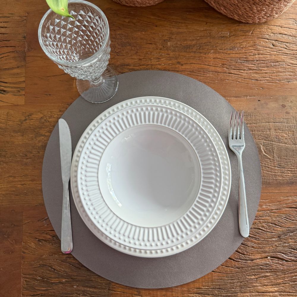 Jogo Americano Dupla Face em Couro Sintético- Várias Cores