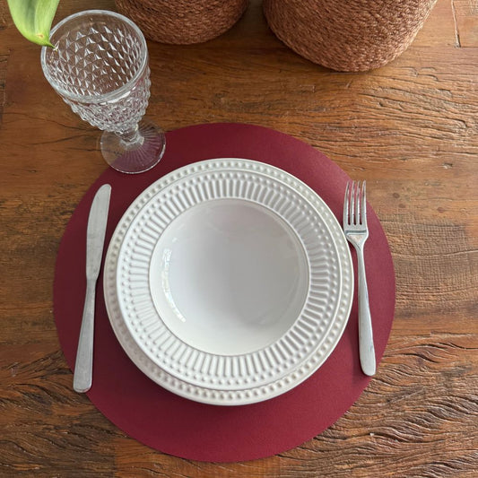 Jogo Americano Dupla Face em Couro Sintético- Várias Cores