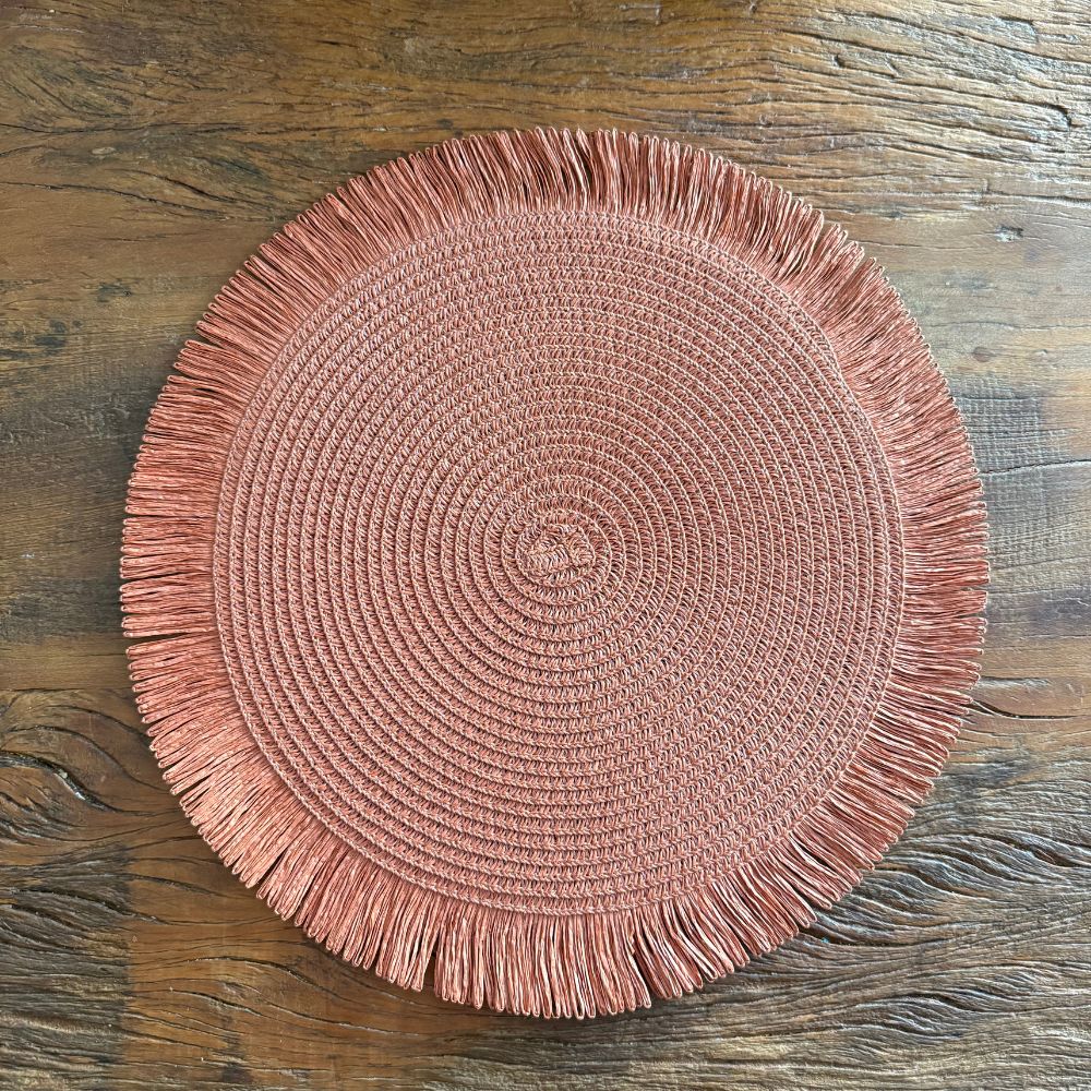 Sousplat Palha com Franjas- Várias Cores