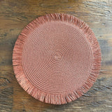 Sousplat Palha com Franjas- Várias Cores