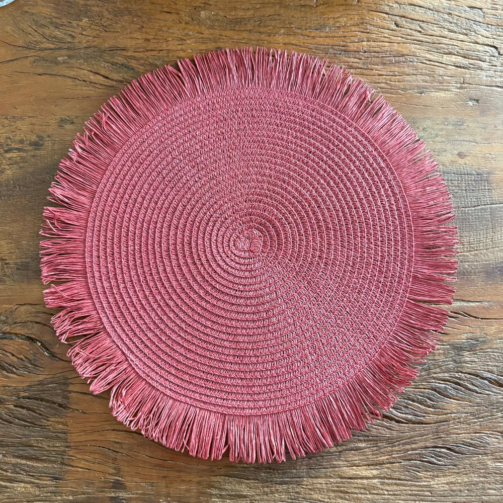 Sousplat Palha com Franjas- Várias Cores