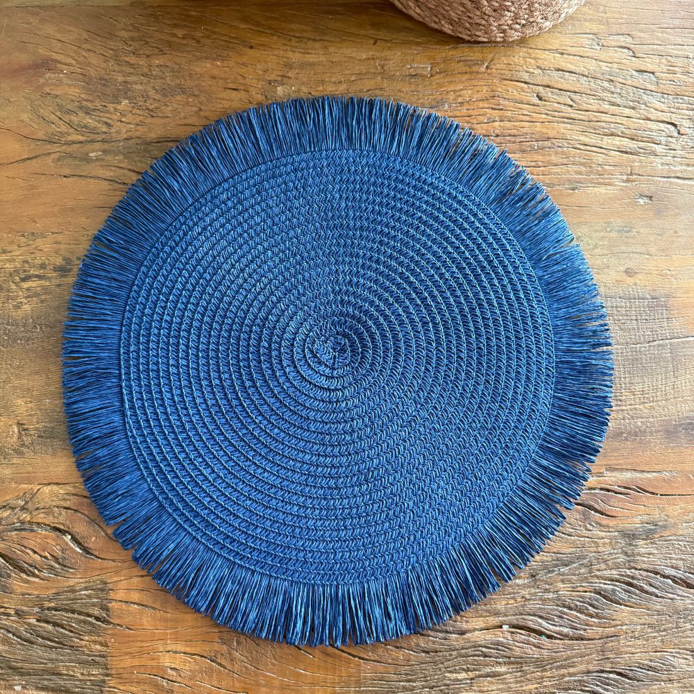 Sousplat Palha com Franjas- Várias Cores