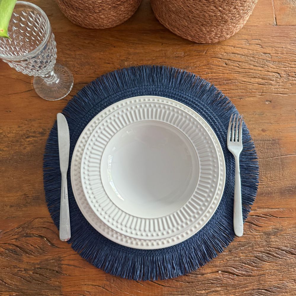 Sousplat Palha com Franjas- Várias Cores