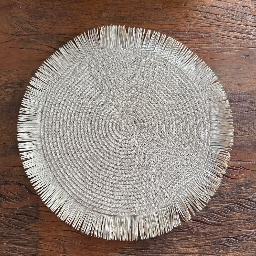 Sousplat Palha com Franjas- Várias Cores