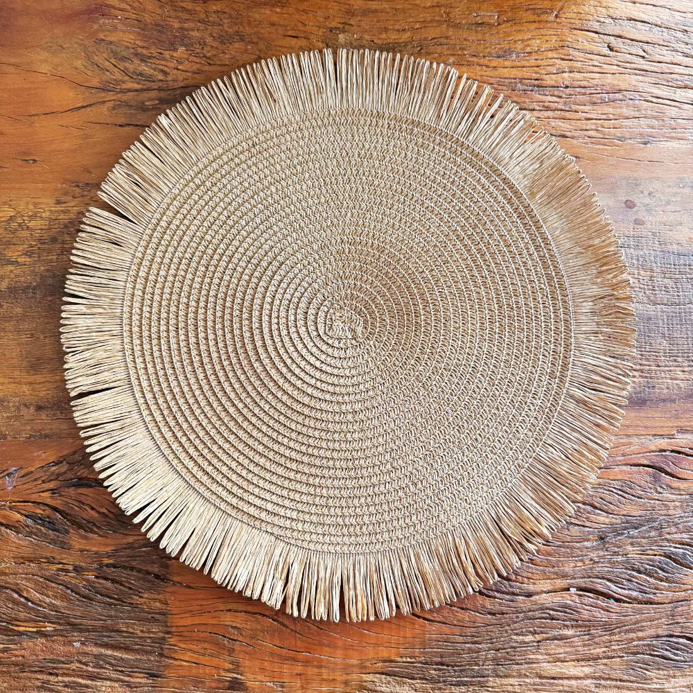 Sousplat Palha com Franjas- Várias Cores