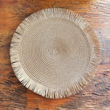 Sousplat Palha com Franjas- Várias Cores