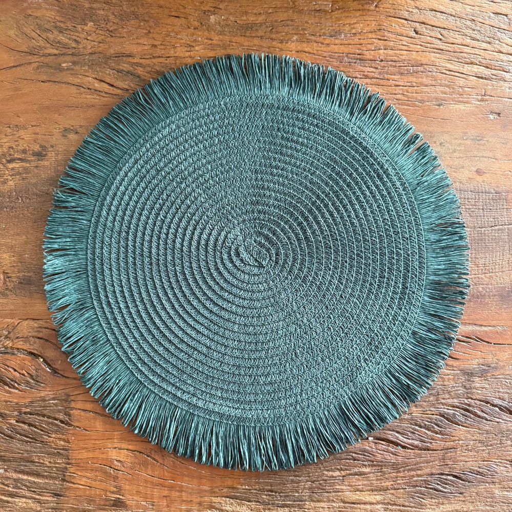 Sousplat Palha com Franjas- Várias Cores