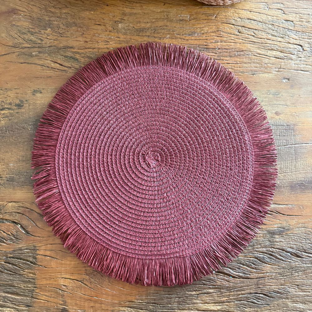 Sousplat Palha com Franjas- Várias Cores